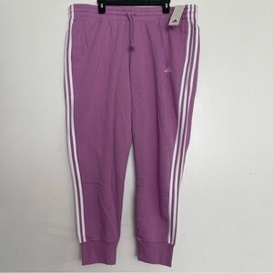 Adidas Women's 3 Stripe Fleece Sweat Pants Preloved Purple Size 3X